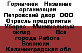 Горничная › Название организации ­ Петровский двор, ООО › Отрасль предприятия ­ Уборка › Минимальный оклад ­ 15 000 - Все города Работа » Вакансии   . Калининградская обл.,Светлогорск г.